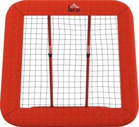 HOMCOM Focirebounder, Visszapattanó Fal Védő Élekkel, 5 Szintben Állítható, Hordozható Visszapattanó, Focikapu Tinédzsereknek, Visszapattanó Fal Kézil