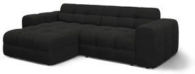 Fekete sarokkanapé (bal oldali-heverő résszel) Kendal – Micadoni