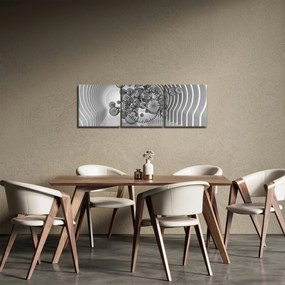 Kép - Fekete-fehér buborékok (órával) (90x30 cm)