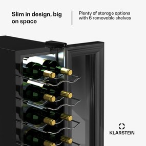 Klarstein Shiraz 14 Slim Uno borhűtő, 14 palack, 5 - 18 °C érintésvezérlés