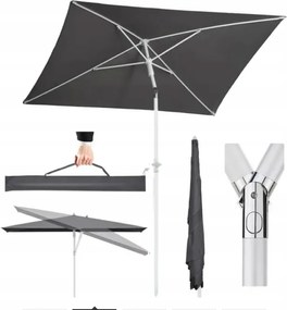 Kerti Erkélyes Napernyő Szürke Prémium 180 x 125 cm