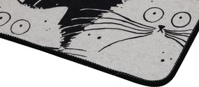 Fekete-szürke fürdőszobai kilépő szett 2 db-os 60x100 cm White Cats – Foutastic
