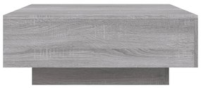 szürke sonoma színű dohányzóasztal LED-lámpákkal 80x80x31 cm