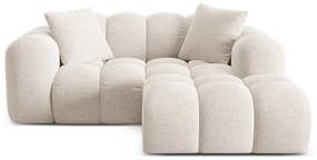 Krémszínű zsenília sarokkanapé (jobb oldali-heverő résszel) Treno – Cosmopolitan Design