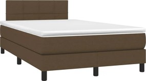 vidaXL sötétbarna szövet rugós ágy matraccal 120 x 190 cm
