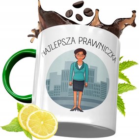 Zöld Bögre Ügyvédnőnek Ajándék, fényképes nyomattal