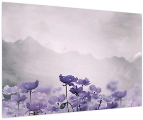 Kép - Lila virágok a hegyekben (90x60 cm)