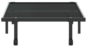 fekete acél ágykeret matrac nélkül összecsukható 90x200 cm