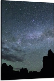 Vászonkép Természet Kozmosz Hegyek Sötétség Éjszaka Csillagászat 60x90