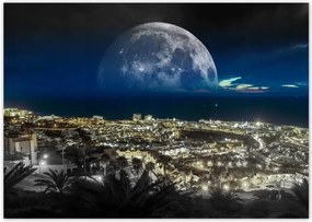 Poszterek A0 Szint Hold a város felett Éjszaka