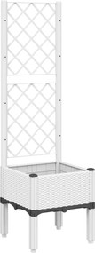 vidaXL fehér polipropilén rácsos kerti ültetőláda 40 x 40 x 142 cm