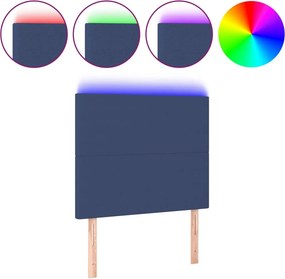 vidaXL kék szövet LED-es fejtámla 80x5x118/128 cm