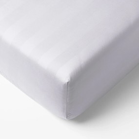 Goldea körgumis damaszt lepedő - világosszürke csíkos 200 x 200 cm
