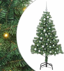 vidaXL Karácsonyfa 150 LED-del állvánnyal Zöld 150 cm PVC