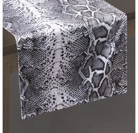 Asteya bársony asztali futó Fekete/fehér 35x180 cm