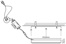 LED Mennyezeti lámpa LED/18W/230V 4000K átm. 22,5 cm