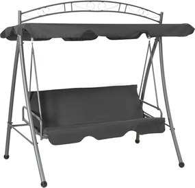 vidaXL átalakítható antracit acél hintaágy tetőponyvával 198x120x205cm