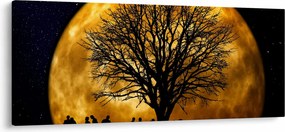 Holdok és sziluettek képe (120x50 cm)