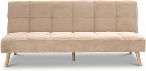 Háromszemélyes kihúzható kanapé, bézs, kordbársony szövet, ASB-C3030 CRM6