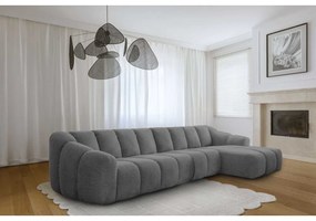 Szürke sarokkanapé (jobb oldali-heverő résszel) Shell – Miuform