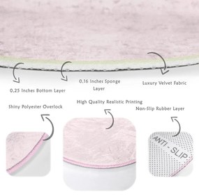 Világos rózsaszín mosható-robotporszívóval tisztítható kerek szőnyeg ø 120 cm Comfort – Mila Home