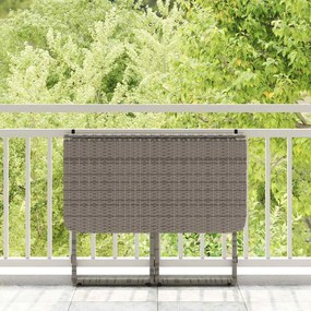szürke polyrattan összecsukható kerti asztal 90x51x75 cm