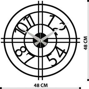 Enzoclock fém falióra, 48×48 cm – S010