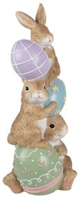 Nyuszi trió tojásokkal húsvéti dekorációs figura