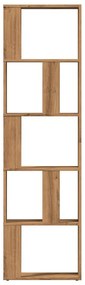 kézműves tölgy színű szerelt fa könyvszekrény 45x24x159 cm