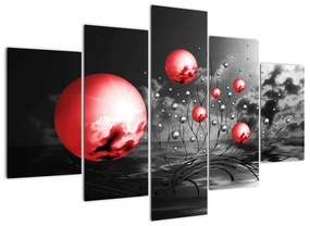 Absztrakt kép - piros gömb (150x105cm)