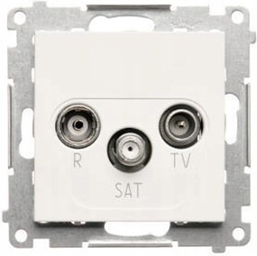 Antenna aljzat R-tv-sat végzáró fehér matt Simon 55 TASK.01/111 Kontakt-Si