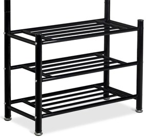 Álló ruhafogas cipőtartóval fekete