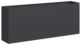 vidaXL ültetvény fekete 200x40x80 cm hidegen hengerelt acélból