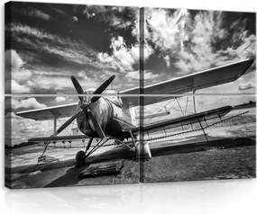 Vászonkép 120x80 kétfedelű repülőgép repülés ég felhők vintage szárnyak