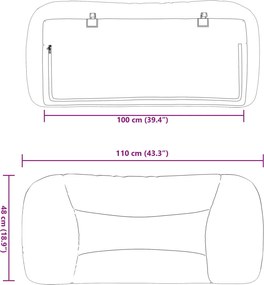 kék szövet fejtámla párna Hvar 100 cm