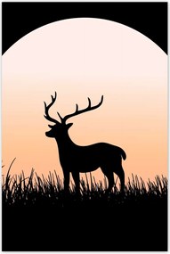 Poszterek 80x120 Szarvas sziluett éjszaka