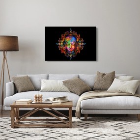 Kép - Buddha mellszobra neon színekben (90x60 cm)
