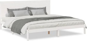 vidaXL fehér tömör fa extra hosszú ágykeret matrac nélkül 180 x 220 cm