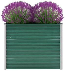 Zöld horganyzott acél kerti magaságyás 100 x 40 x 77 cm