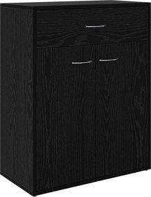 vidaXL Széf fiókkal Fekete tölgy 60 x 30 x 75 cm Faanyag