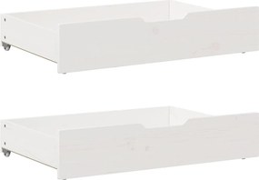 vidaXL 2 db fehér tömör fenyőfa ágy alatti fiók 85 x 55 x 17 cm