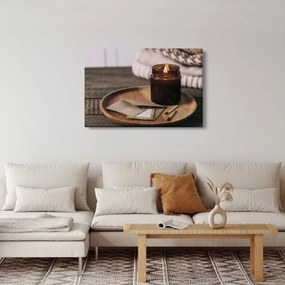 Kép - Égő gyertya (90x60 cm)