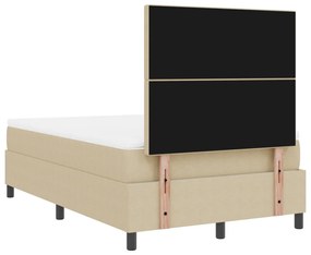 Box Spring Ágy Matraccal &amp; LED Világítással Zöld Szürke 120x200 cm Bőranyag