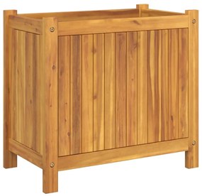 tömör akácfa kerti virágtartó béléssel 54 x 31 x 50 cm