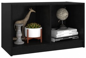 fekete tömör fenyőfa TV-szekrény 70 x 33 x 42 cm