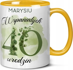 Születésnapi Ajándék Sárga Bögre Saját Névvel 40 50 60 Éves Mintákkal