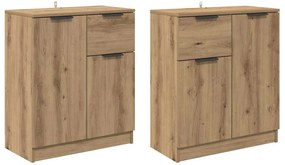 Oldalszekrények 2 pcs Artisan tölgy 60 x 30 x 70 cm Faanyag