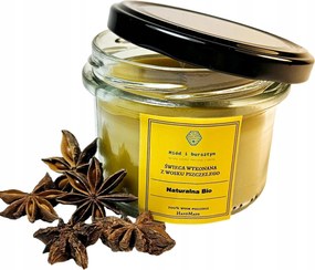 Illatgyertya méhviasz tégelyben Természetes Bio mézes 220ml