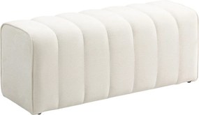 HOMCOM Modern hálószobai pad, kárpitozott pad fa vázzal, teherbírás akár 220 kg, lábtartó, krémfehér