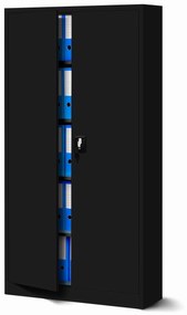 Set 4x fém iratszekrény JAN H, 900 x 1950 x 400 mm, fekete